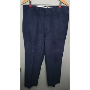 Corbin Corduroy Pants Men's 32 X 31 Navy Blue Flat Front Slash Pocket Spicebox